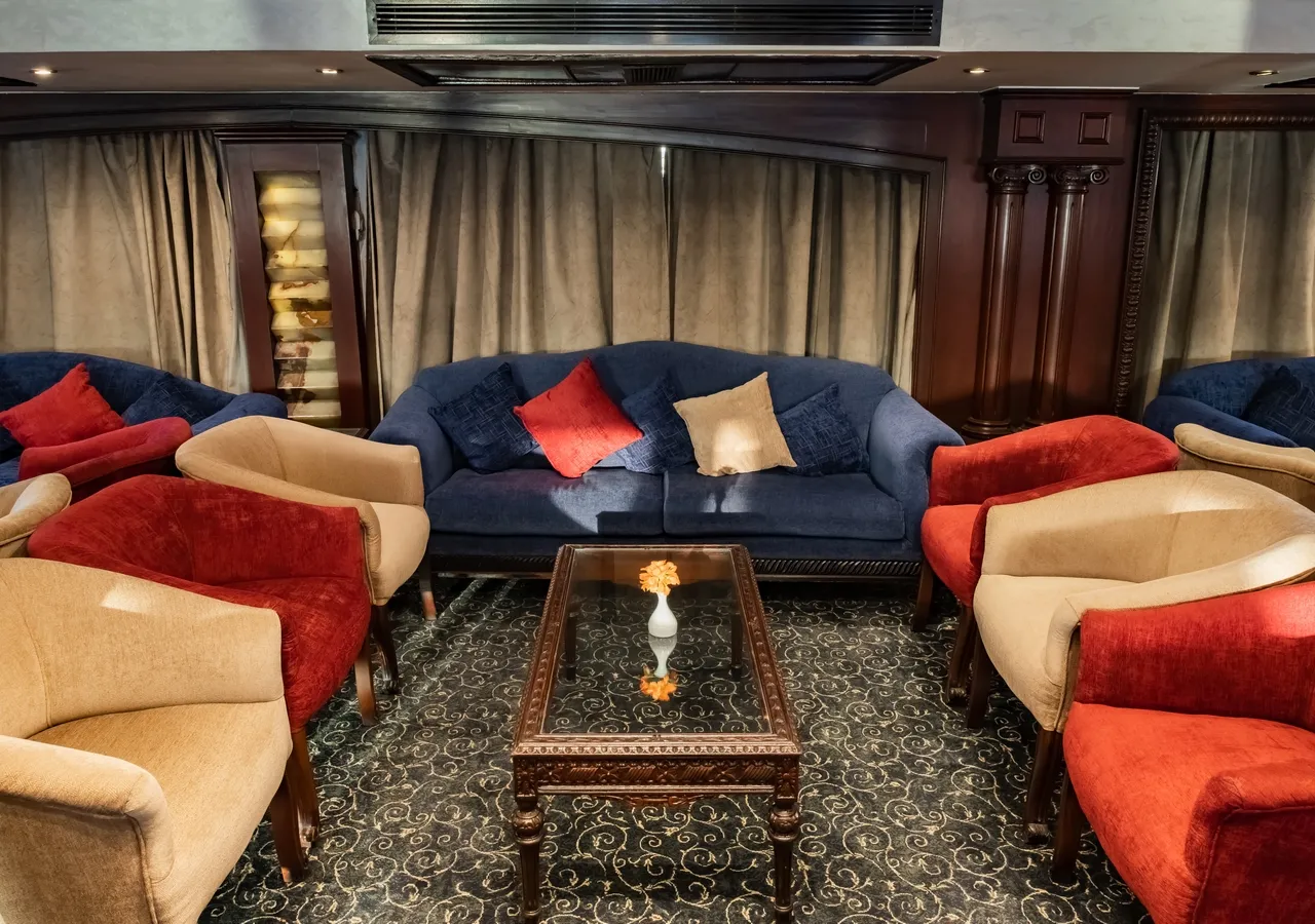 Lounge aboard the MS Monica Nile Cruise Nile cruise